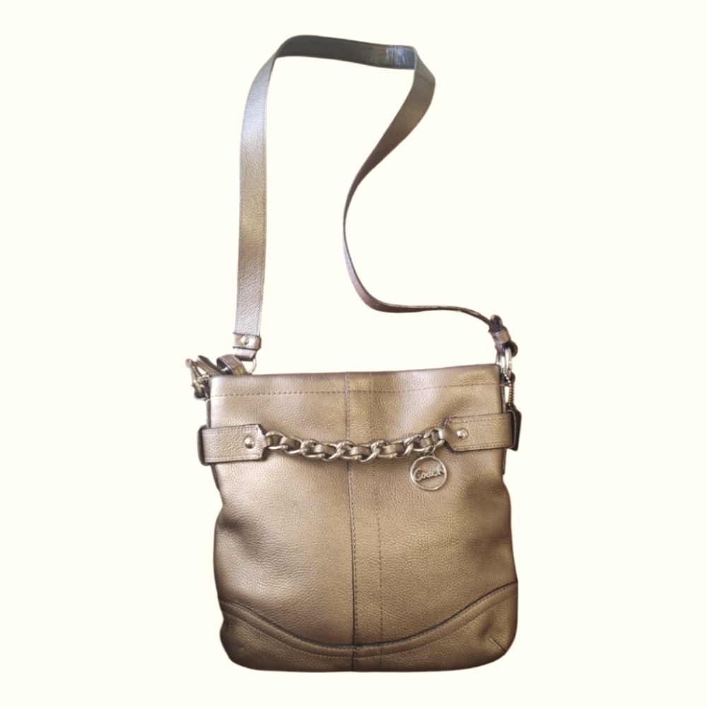 Coach Leather Crossbody Bag F19722 Bronze